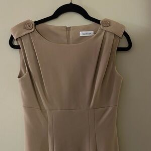 Calvin Klein Tan Sleeveless Sheath Dress for Cocktail